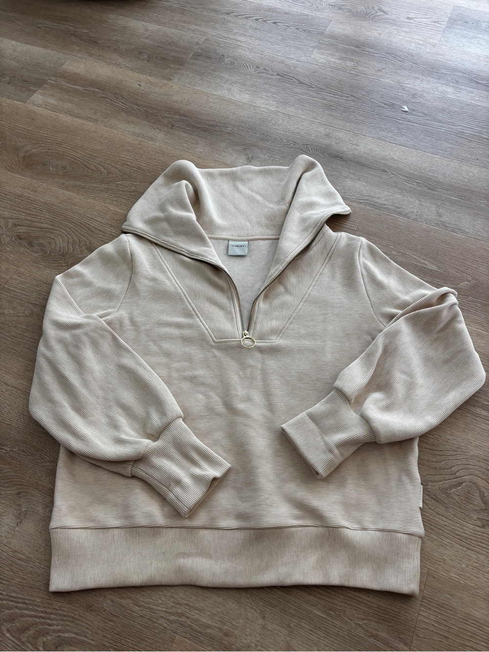 Varley Cream Quarter-Zip Pullover Sweater